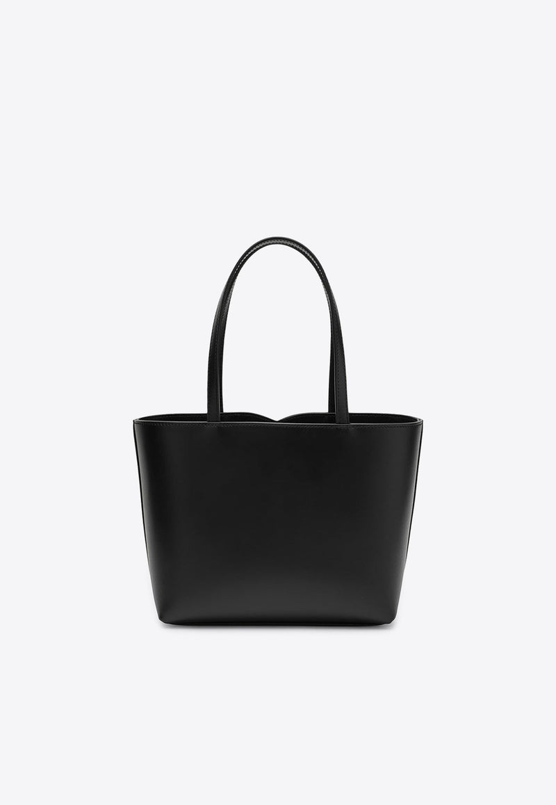 Small DG Logo Calf Leather Tote Bag