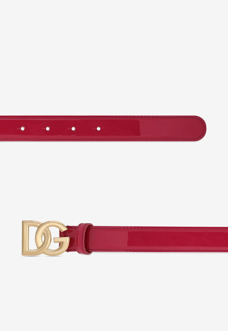 DG Logo Patent Leather Belt