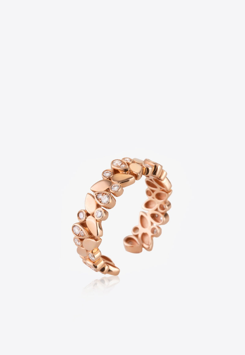 Diamond Splash Collection 18-karat Rose Gold Ring with White Diamonds