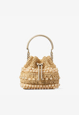 Small Bon Bon Bucket Bag in Beaded Raffia