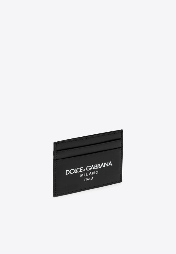 Logo-Printed Leather Cardholder
