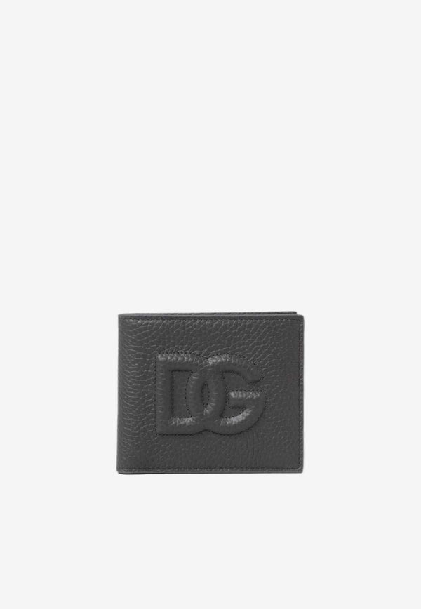 DG Logo Grained Leather Bi-Fold Wallet