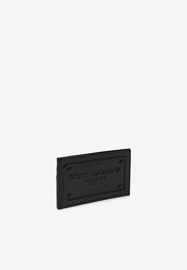 Logo-Embossed Leather Cardholder