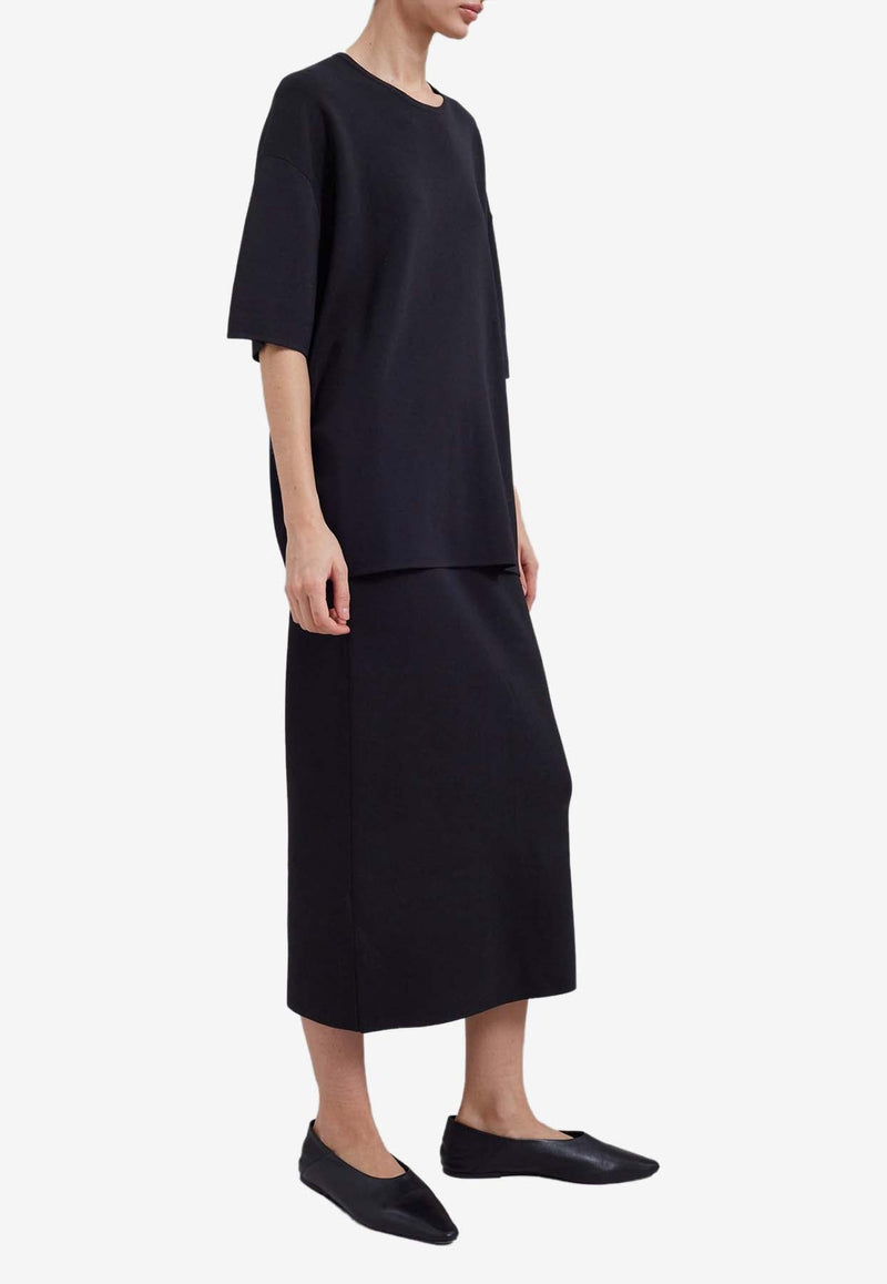 Solange Rib Knit Midi Pencil Skirt