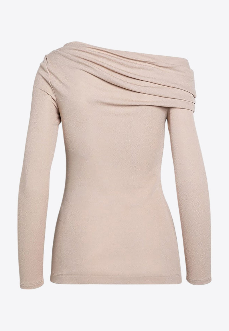 One-Shoulder Draped Sweater