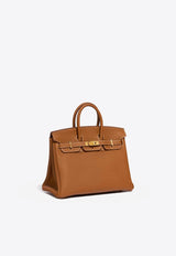Birkin 25 Top Handle Bag in Gold Togo with Gold Hardware
