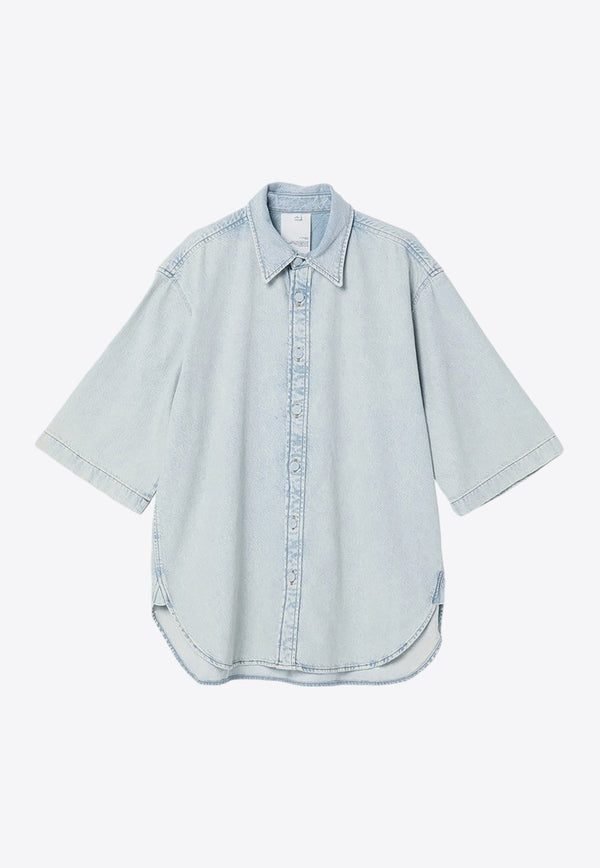 Short-Sleeved Denim Shirt