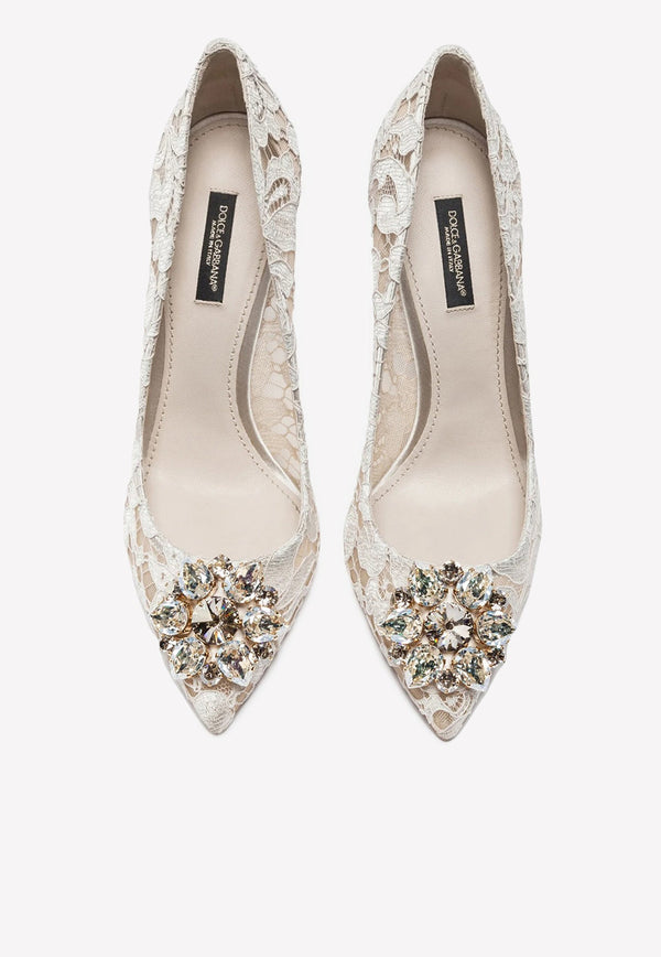 Bellucci 90 Crystal-Embellished Pumps in Taormina Lace