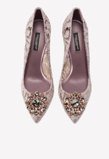 Bellucci 90 Taormina Lace Pumps with Brooch Detail