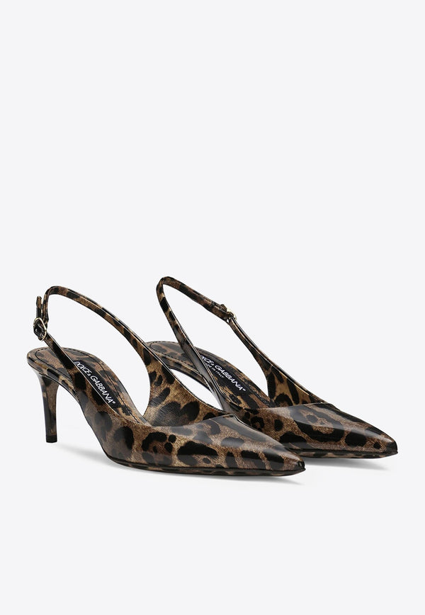 Lollo 60 Leopard Print Slingback Pumps