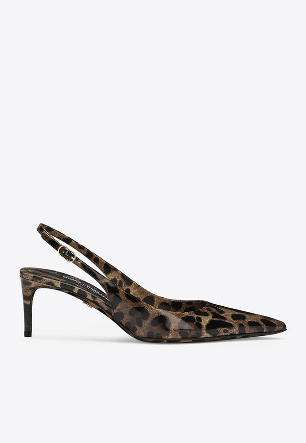 Lollo 60 Leopard Print Slingback Pumps