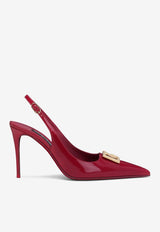 Lollo 90 Slingback Pumps in Polished Calfskin