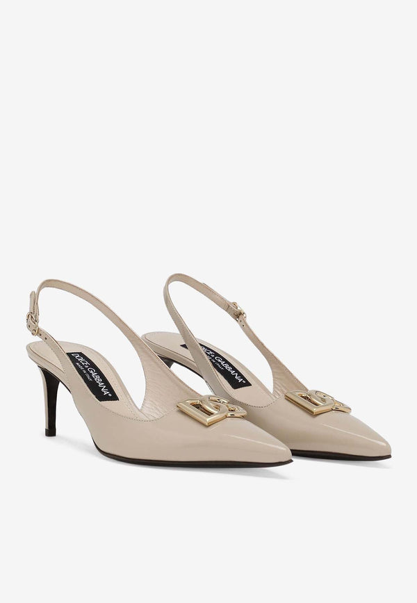 Lollo 60 Slingback Pumps in Polished Leather