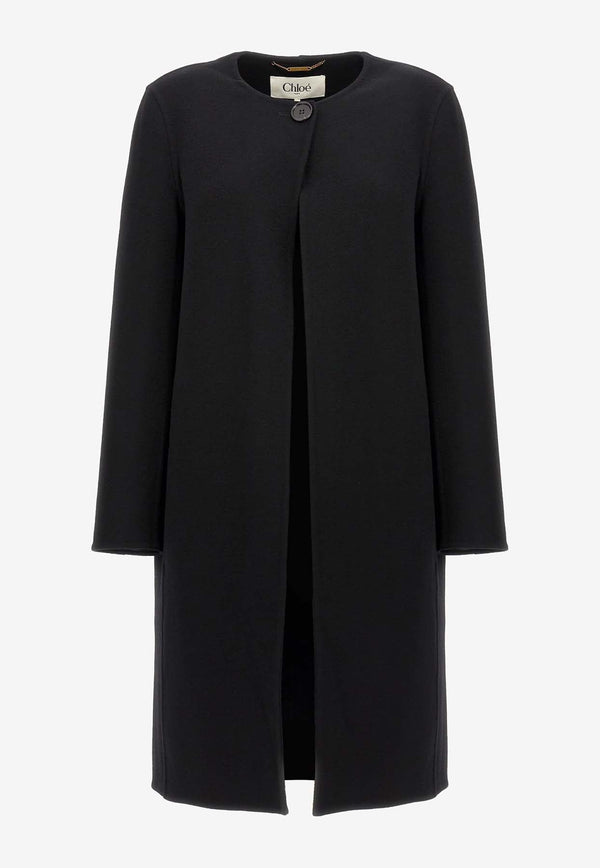 Wool-Blend Cape Coat