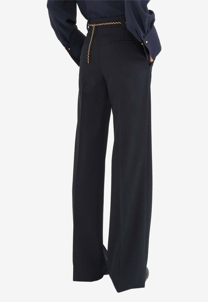 Straight-Leg Tailored Wool Pants