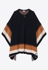 Girls Logo Jacquard Knitted Poncho