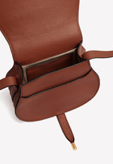 Small Marcie Saddle Bag in Grained Leather