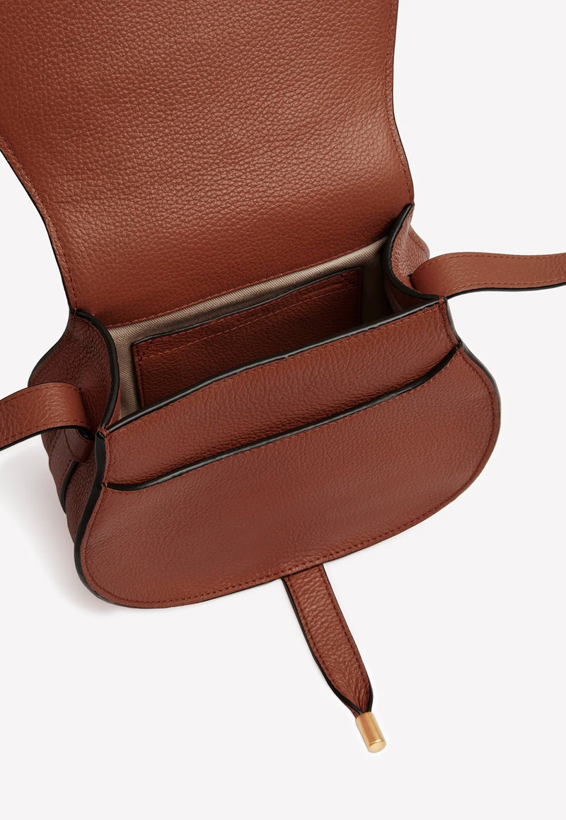 Small Marcie Saddle Bag in Grained Leather