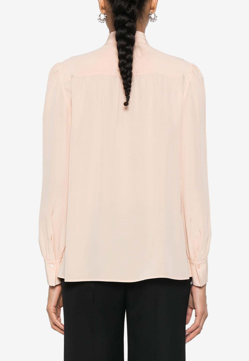 Long-Sleeved Silk Blouse