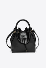 Marcie Shiny Leather Bucket Bag