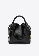 Marcie Shiny Leather Bucket Bag