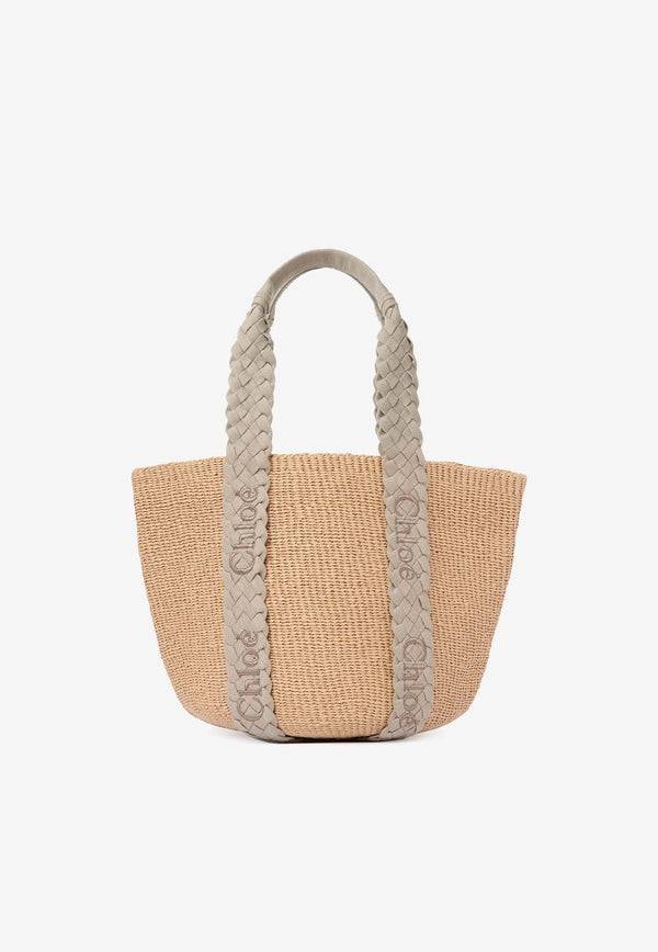 Large Woody Raffia Tote Bag