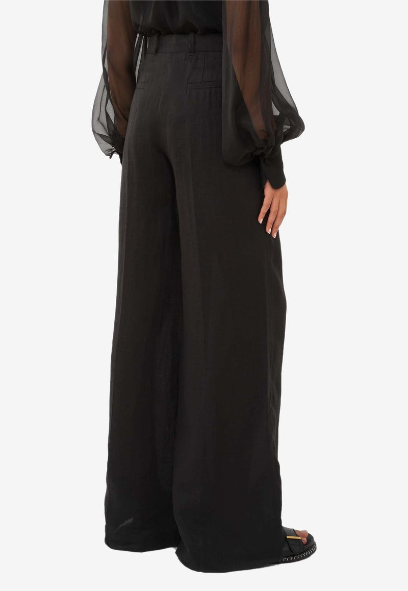 Wide-Leg Floor-Length Pants