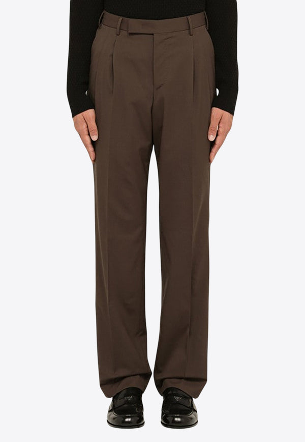 Straight-Leg Wool Pants