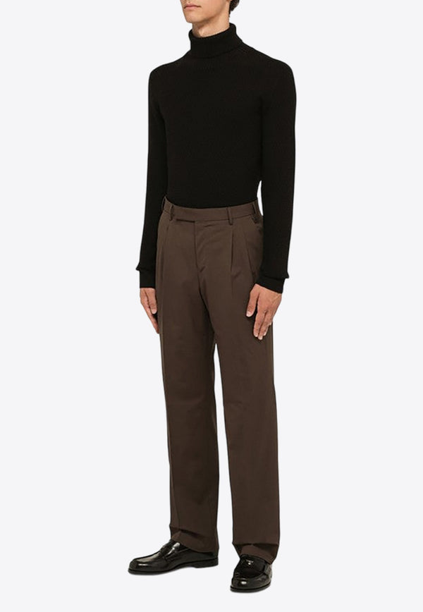 Straight-Leg Wool Pants