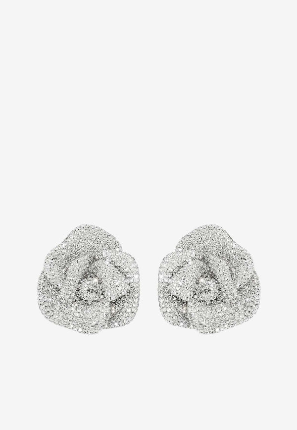 Crystal-Embellished Orchid Earrings