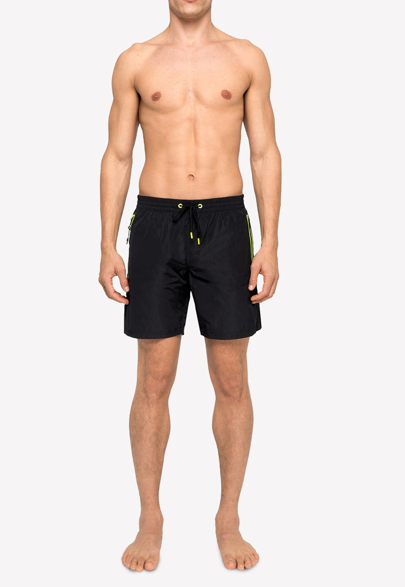 Stretch Waist Mid-length Swim Trunks