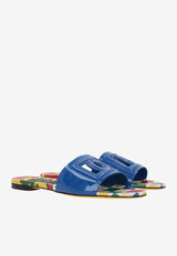 DG Logo Flat Sandals in Calf Leather