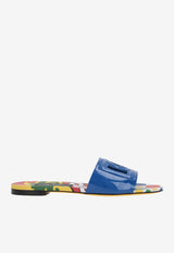 DG Logo Flat Sandals in Calf Leather