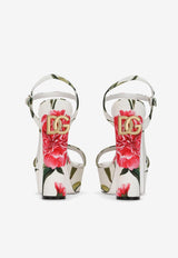105 Carnation-Printed Platform Sandals