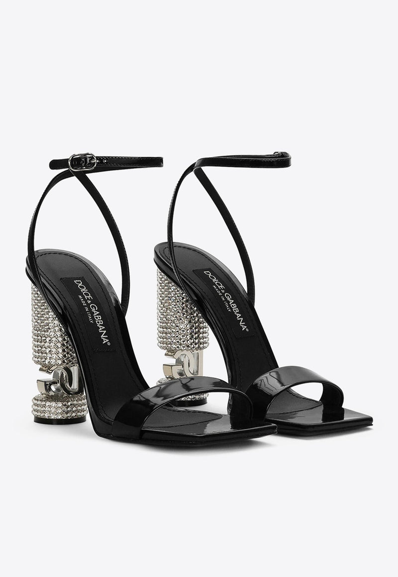 105 Rhinestone Embellished Sandals in Calf Leather