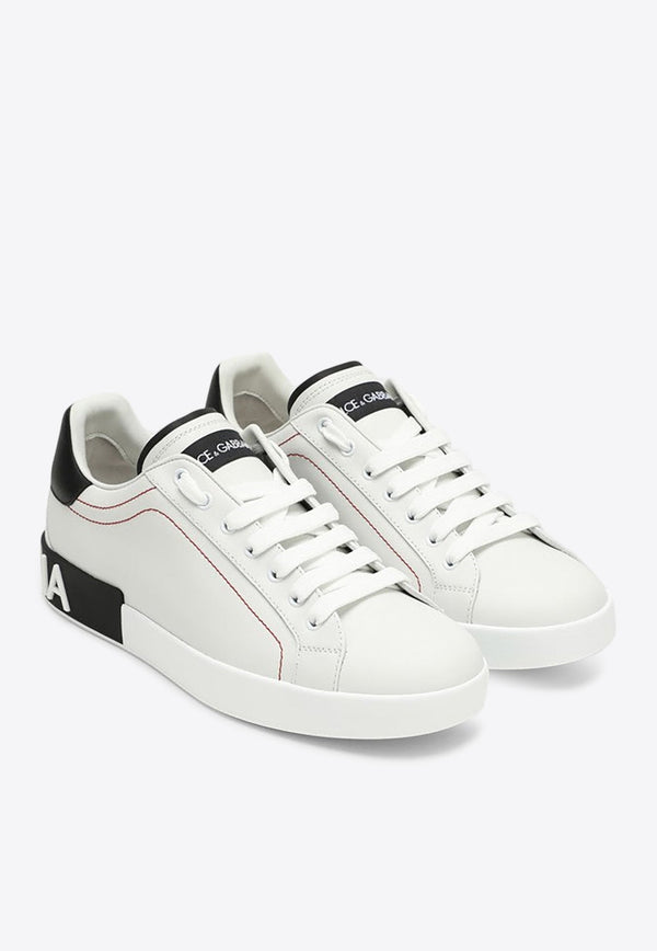 Portofino Logo Patch Leather Sneakers