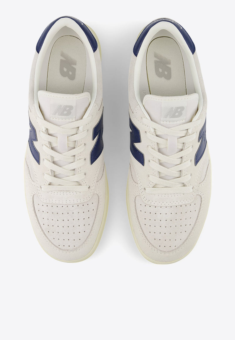 T500 Low-Top Sneakers in Sea Salt with Navy and Angora