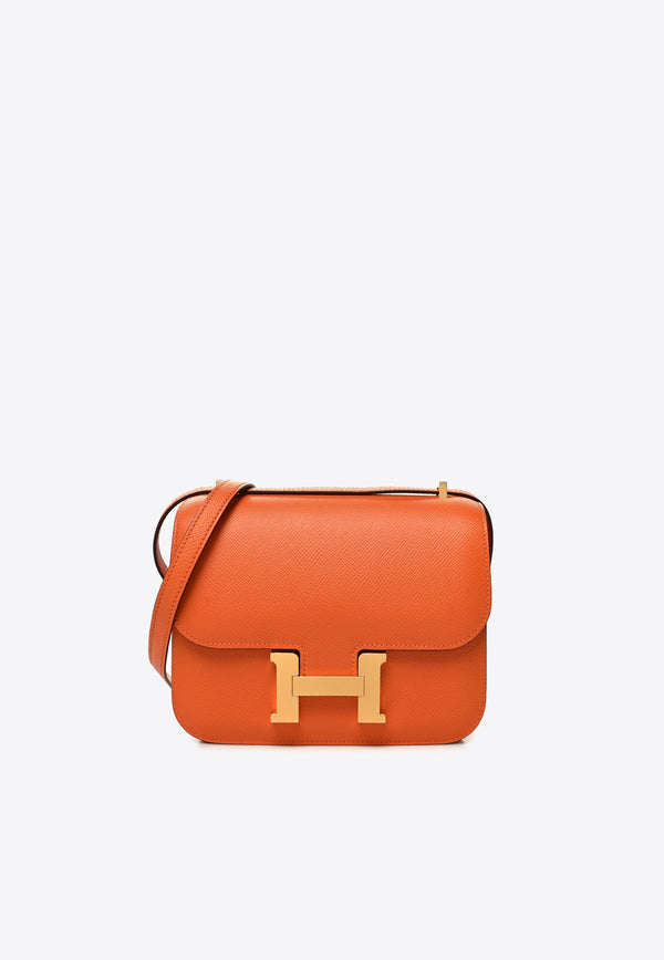 Constance 18 in Orange Epsom Leather with Gold Hardware