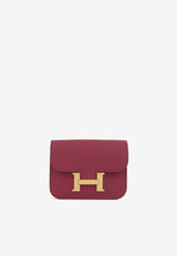 Constance Slim Wallet in Rubis Epsom with Gold Hardware