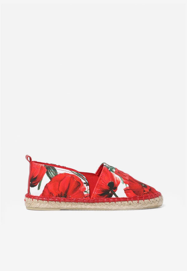 Girls Poppy-Print Espadrilles