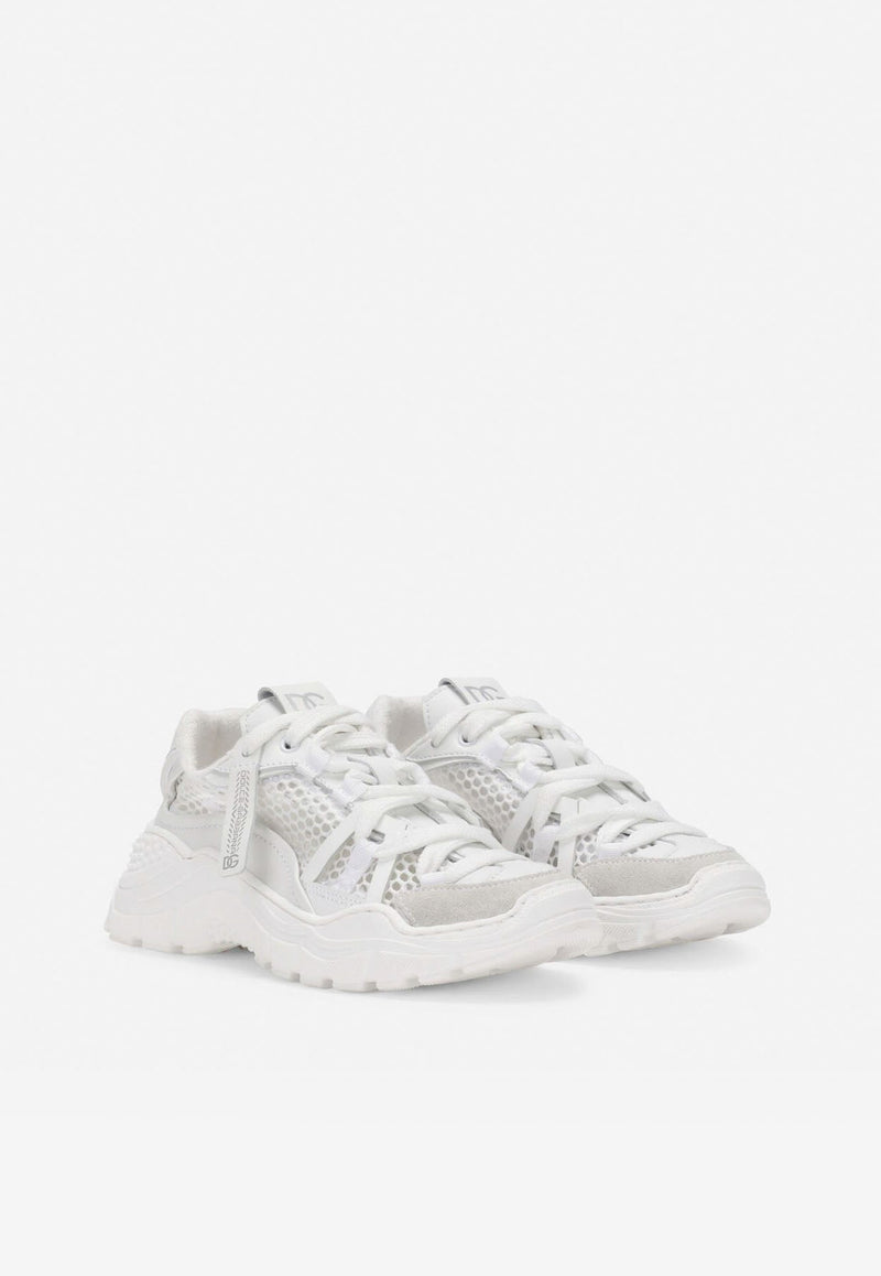 Girls Daymaster Leather and Mesh Sneakers