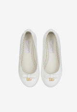 Girls DG Logo Patent Leather Ballet Flats