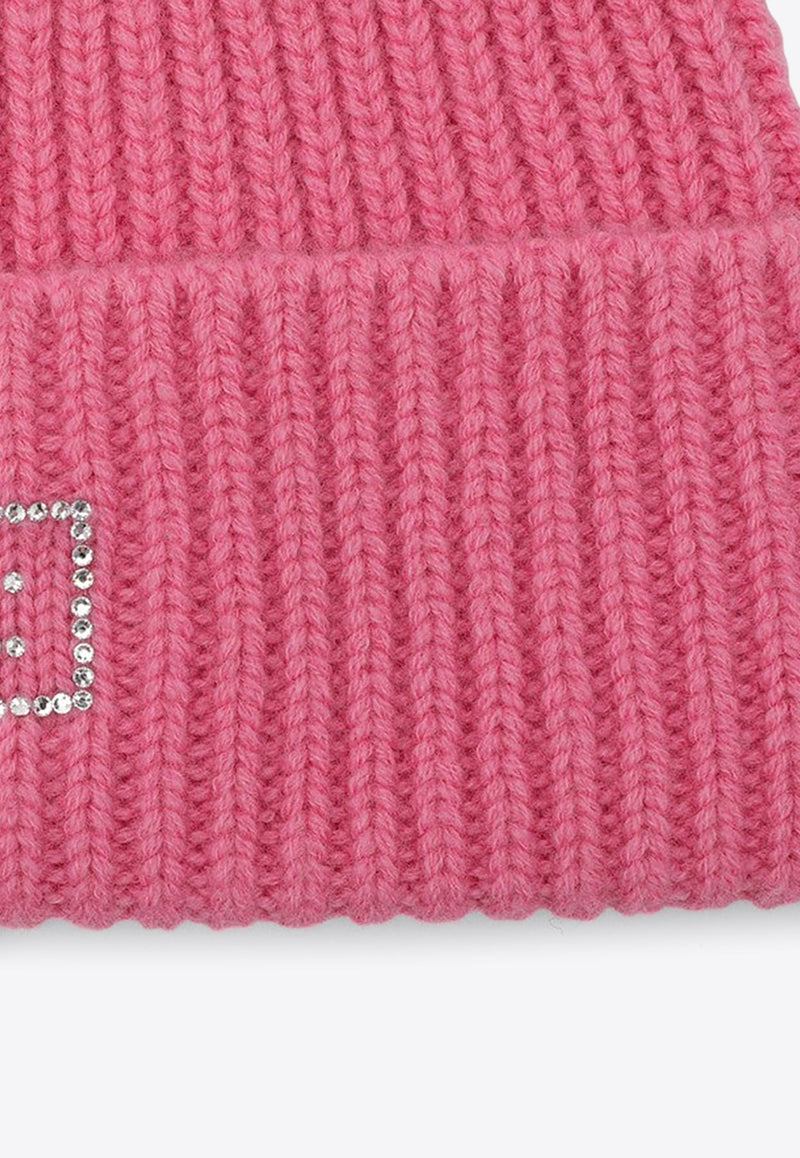 Rhinestone Face Wool Beanie