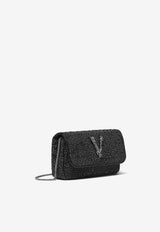 Mini Virtus Rhinestone-Embellished Clutch Bag