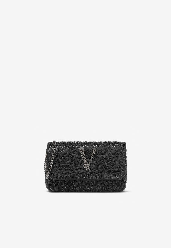 Mini Virtus Rhinestone-Embellished Clutch Bag