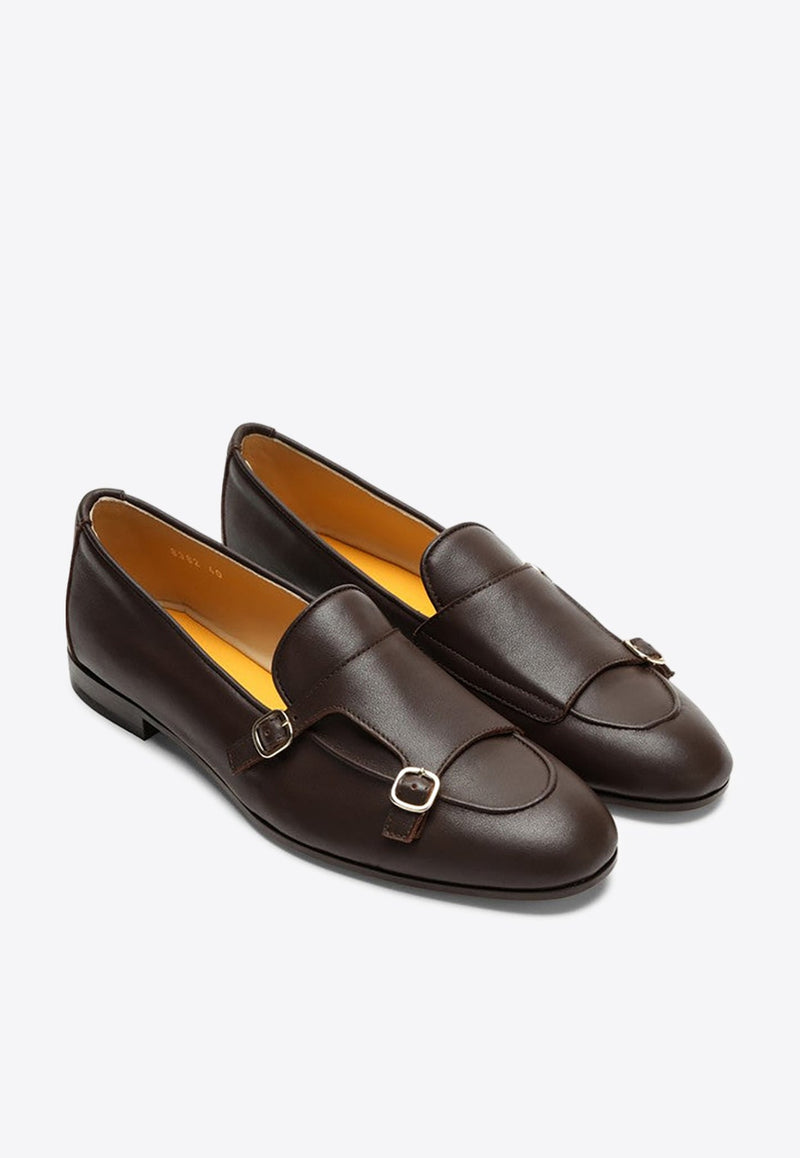 Monk Strap Leather Loafers