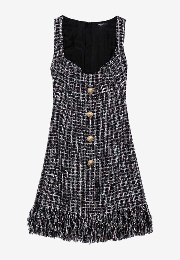 Tweed Fringe Mini Dress