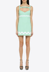 Wave Summer Mini Dress with Bow Detail