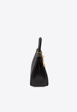 Kelly 25 Top Handle Bag in Black Togo Leather with Gold Hardware