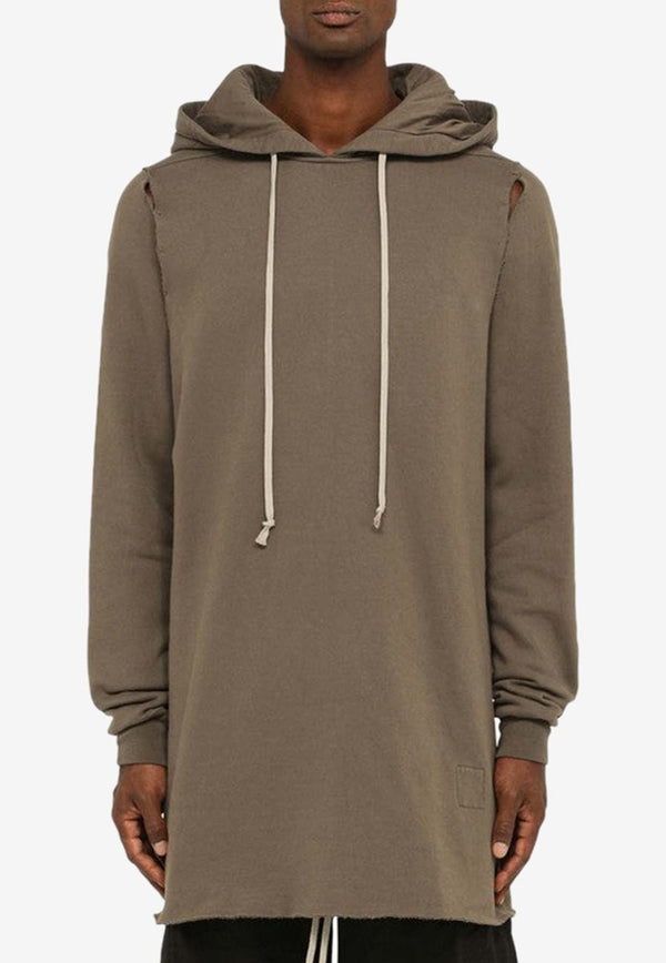 Cut-Out Distressed Hooded Sweatshirt